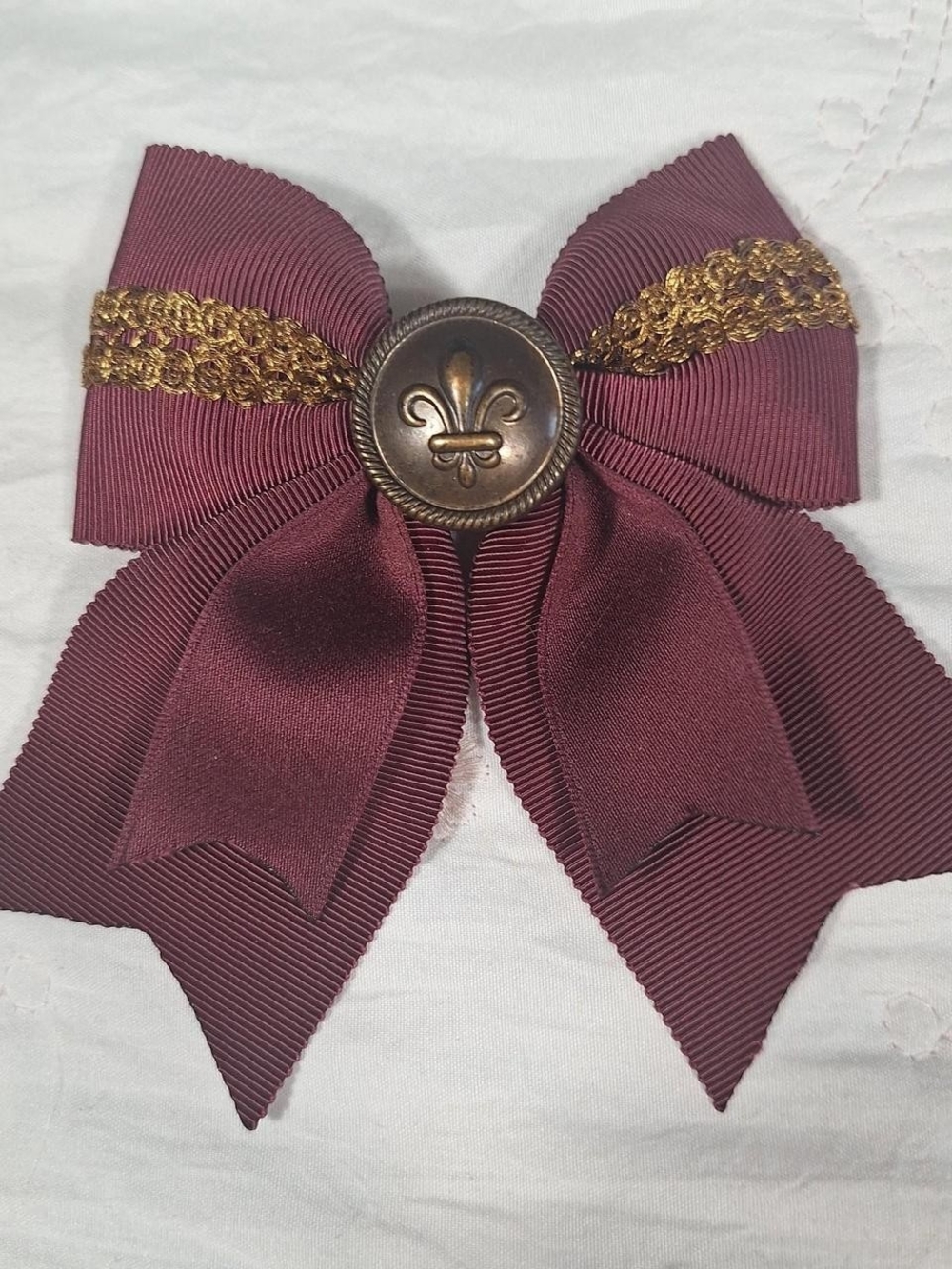 Innocent World Gold Braid Bow Clip | Wine/Bordeaux | 2016